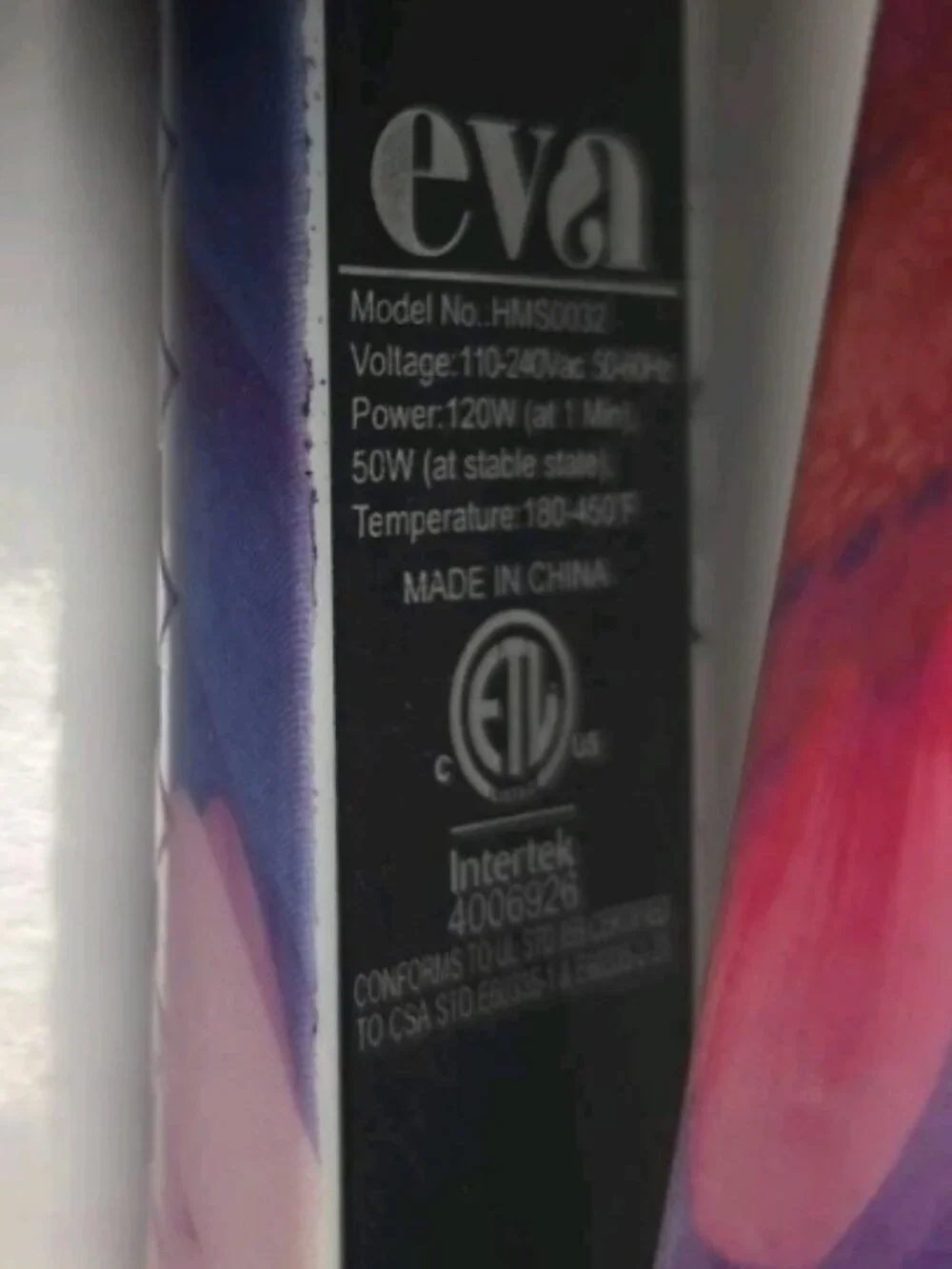 Eva Floral Flat Iron 180–450°F Dual Voltage